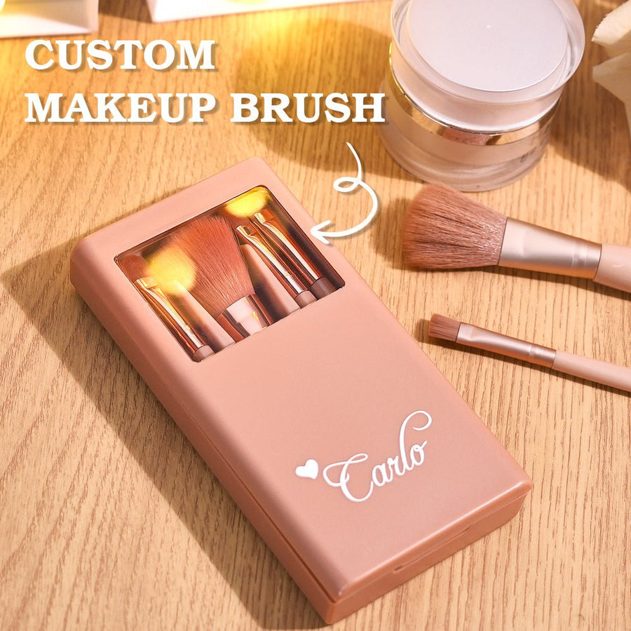 Personalized Engraved Makeup Brush Set – Customizable Beauty Essentials for Flawless Application - Coolpeacock