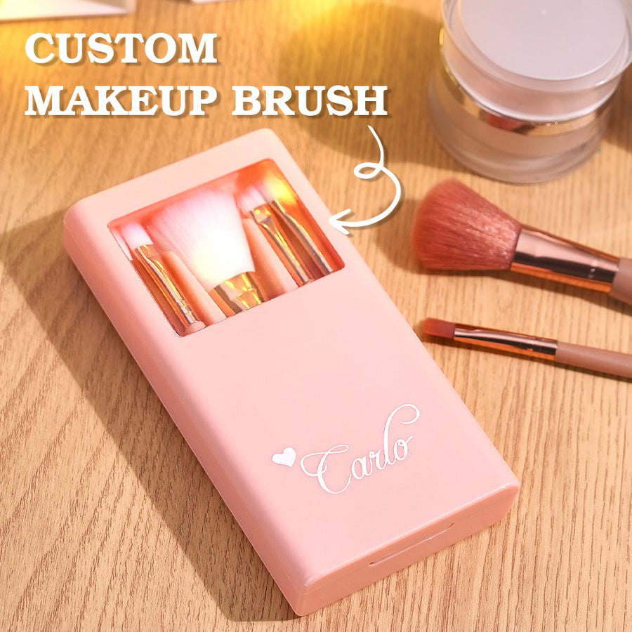 Personalized Engraved Makeup Brush Set – Customizable Beauty Essentials for Flawless Application - Coolpeacock