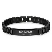 Personalized Engraved Morse Code Men Bracelet Birthday Anniversary Gift for Him - Coolpeacock