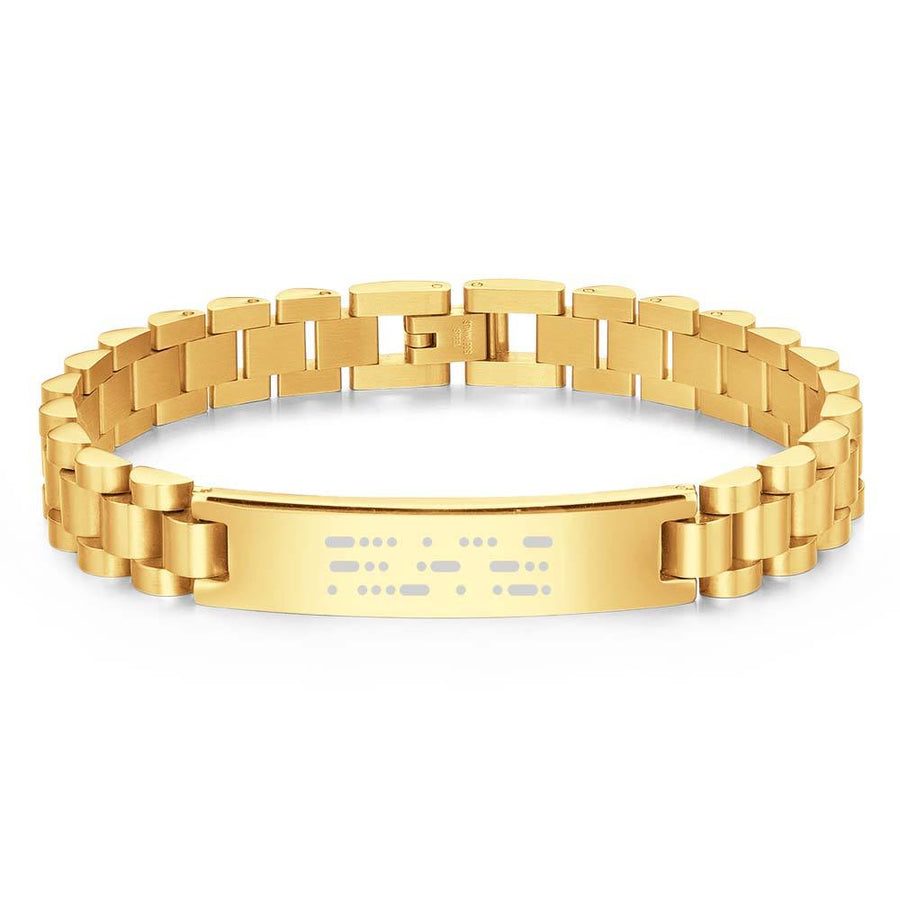 Personalized Engraved Morse Code Men Bracelet Birthday Anniversary Gift for Him - Coolpeacock
