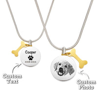 Personalized Engraved Pet Ashes Necklace Memorial Keepsake Gift for Dog Cat Pet Lovers - Coolpeacock