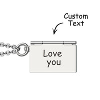 Personalized Envelope Locket Necklace Custom Engraved Photo Necklace - Coolpeacock