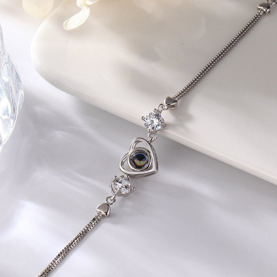 Personalized Heart Picture Projection Bracelet 925 Sterling Silver - Coolpeacock