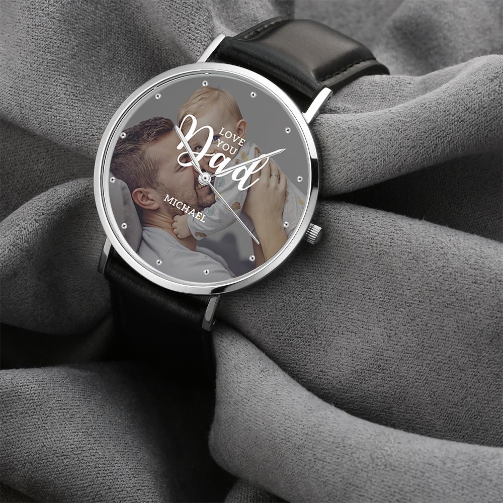 Personalized Love you Dad Photo Watch Father's Day Gift 40mm - Coolpeacock