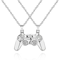 Personalized Magnetic Pendant Necklace with Engraved Initials Gift for Couple - Coolpeacock