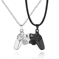 Personalized Magnetic Pendant Necklace with Engraved Initials Gift for Couple - Coolpeacock