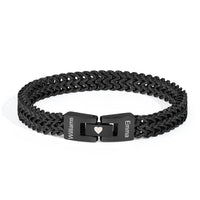 Personalized Men's Stainless Steel Interlocking Bracelet with Engraved Names Bracelet Gift for Him - Coolpeacock