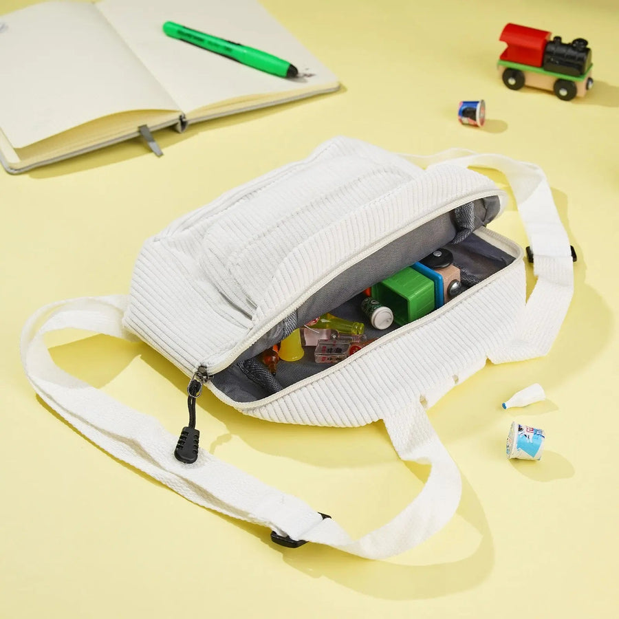 Personalized Mini Backpack with Name Corduroy School Bag Back to School Gift for Kids - Coolpeacock