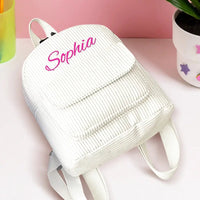 Personalized Mini Backpack with Name Corduroy School Bag Back to School Gift for Kids - Coolpeacock