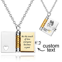 Personalized My Little Star Book Necklace – A Letter to My Daughter in a Locket, Adjustable Pendant with Message Inside, Meaningful Jewelry - Coolpeacock