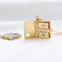 Personalized My Little Star Book Necklace – A Letter to My Daughter in a Locket, Adjustable Pendant with Message Inside, Meaningful Jewelry - Coolpeacock