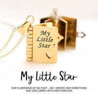 Personalized My Little Star Book Necklace – A Letter to My Daughter in a Locket, Adjustable Pendant with Message Inside, Meaningful Jewelry - Coolpeacock