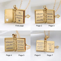 Personalized My Little Star Book Necklace – A Letter to My Daughter in a Locket, Adjustable Pendant with Message Inside, Meaningful Jewelry - Coolpeacock