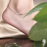 Personalized Name Anklet Sterling Silver - Coolpeacock