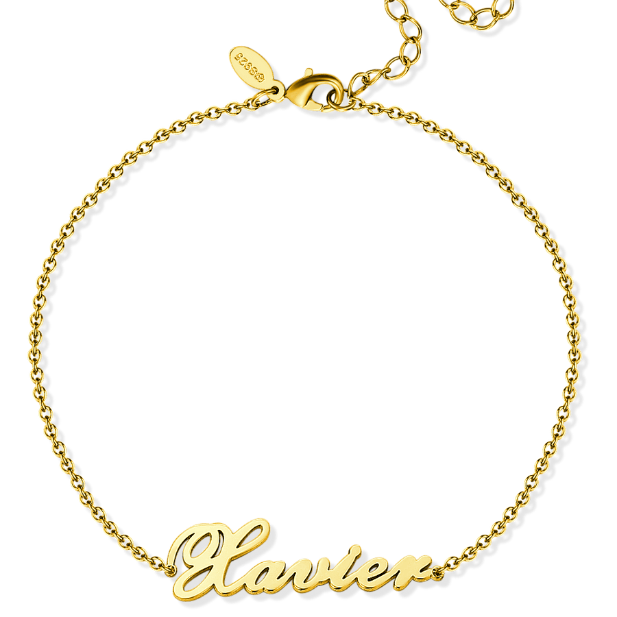 Personalized Name Anklet Sterling Silver - Coolpeacock