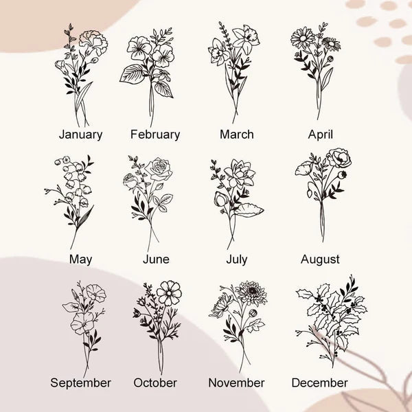 Personalized Name Flask with Birth Flower Custom Flask Gift for Bridesmaid Bachelorette Friends - Coolpeacock