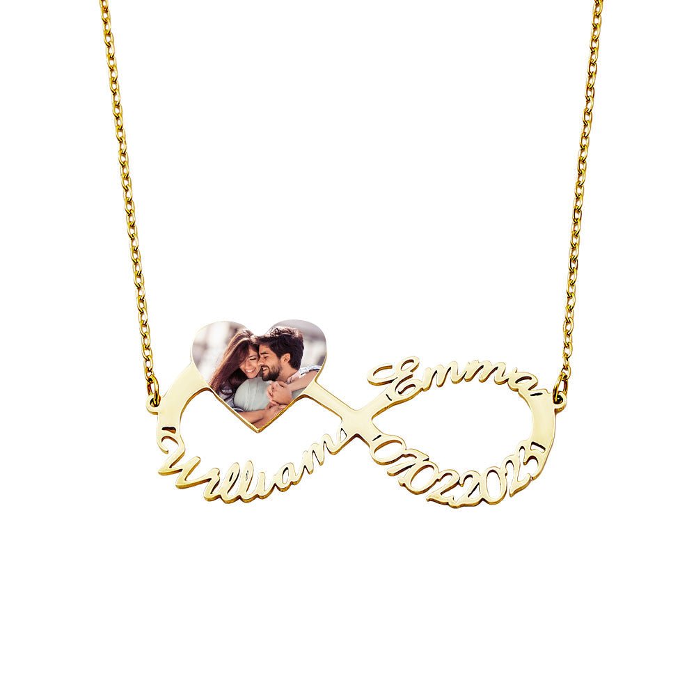 Personalized Name Necklace Custom Infinity Necklace Anniversary Wedding Gift for Her - Coolpeacock