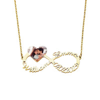 Personalized Name Necklace Custom Infinity Necklace Anniversary Wedding Gift for Her - Coolpeacock