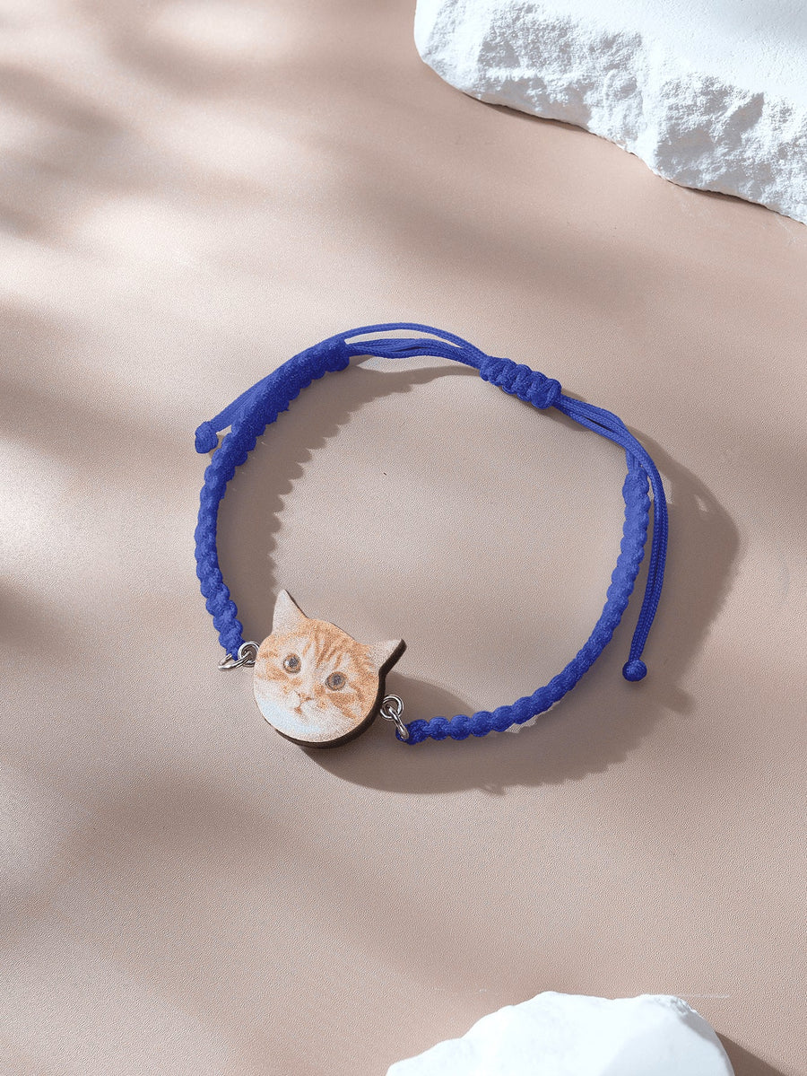 Personalized Pet Portrait Adjustable Braided Bracelet Birthday Gift for Pet Lover - Coolpeacock