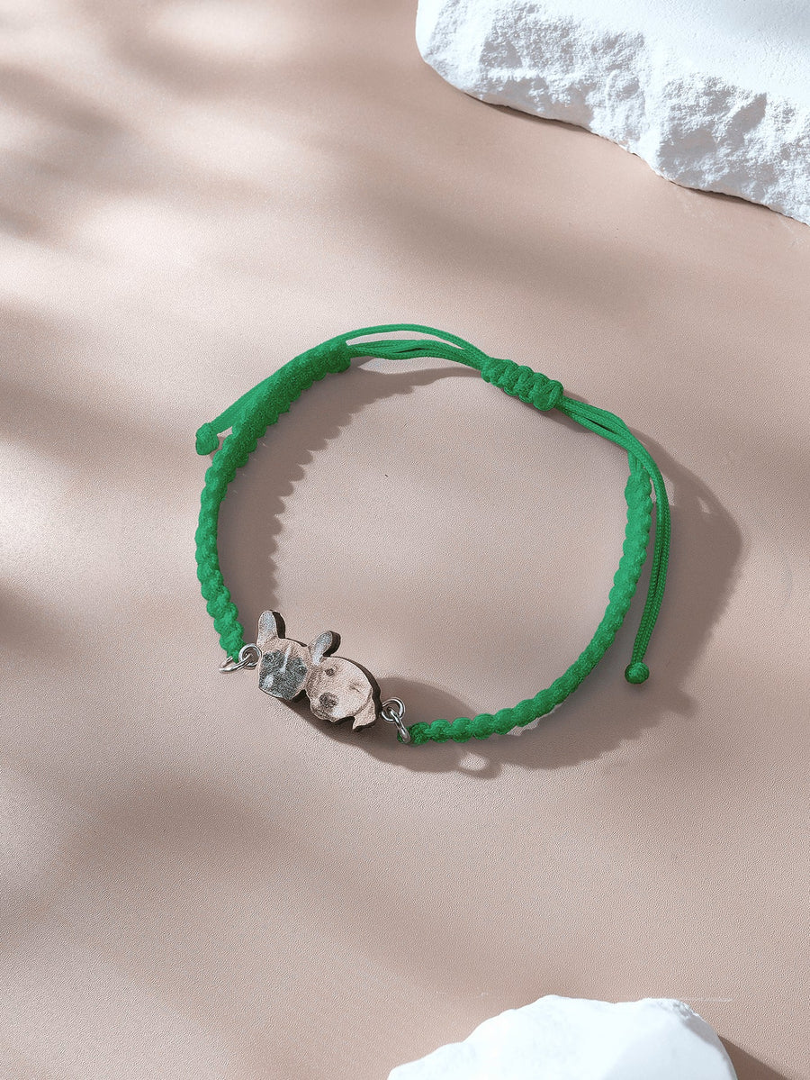 Personalized Pet Portrait Adjustable Braided Bracelet Birthday Gift for Pet Lover - Coolpeacock