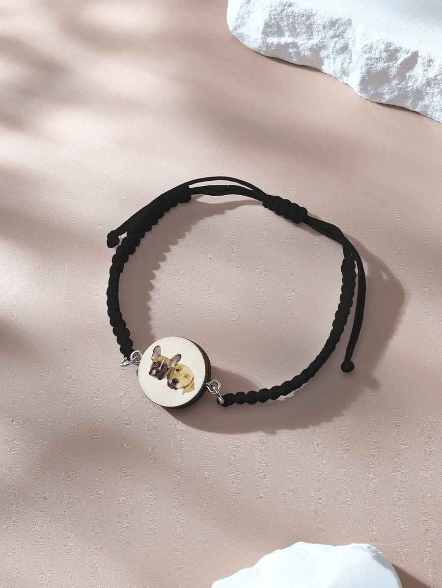 Personalized Pet Portrait Adjustable Braided Bracelet Birthday Gift for Pet Lover - Coolpeacock