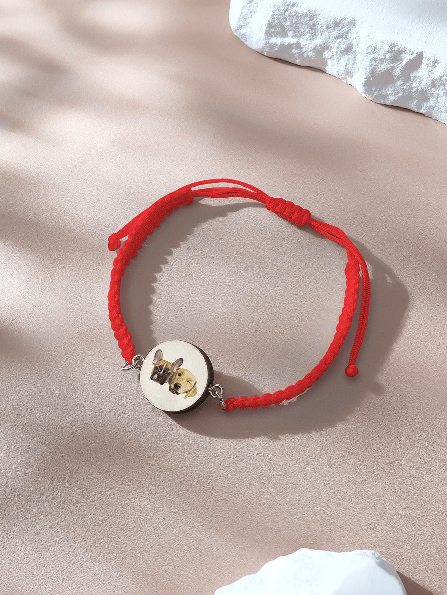 Personalized Pet Portrait Adjustable Braided Bracelet Birthday Gift for Pet Lover - Coolpeacock