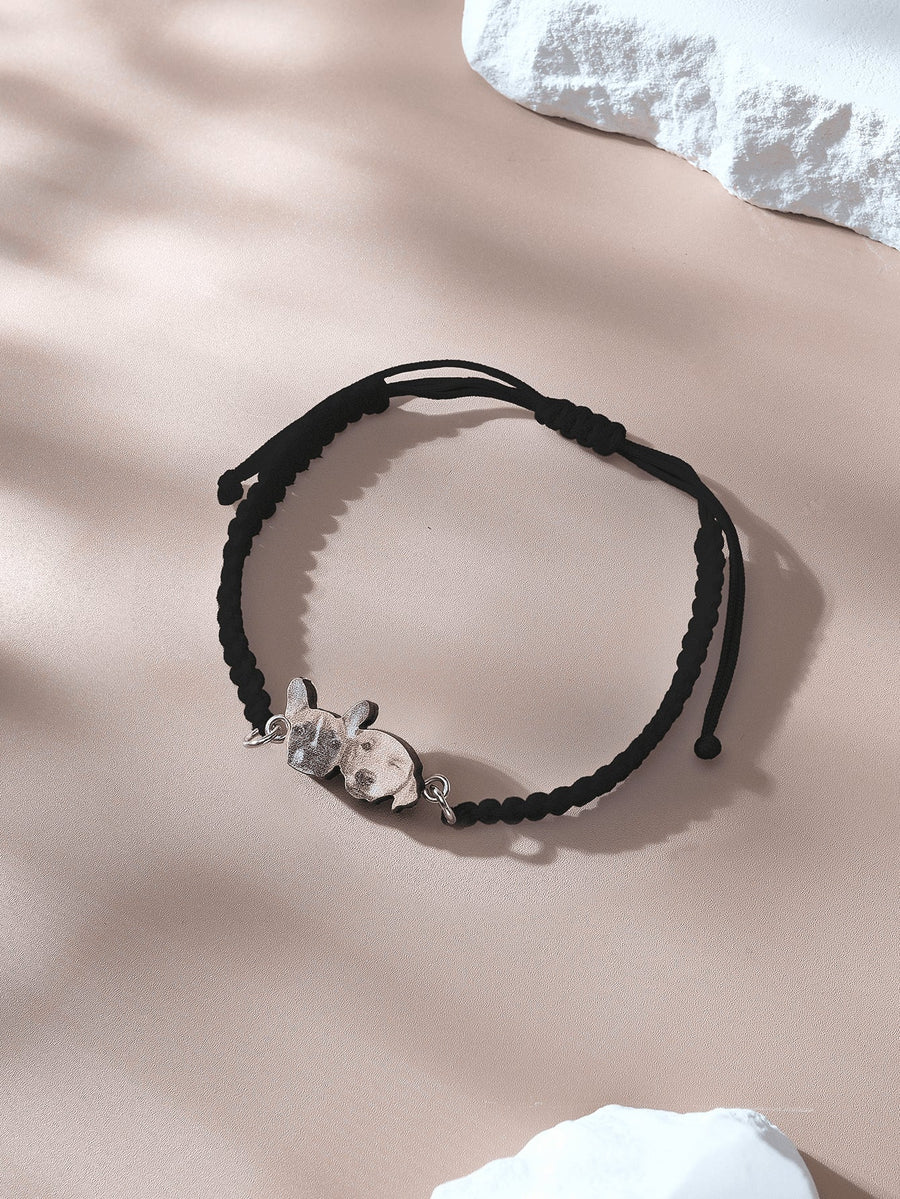 Personalized Pet Portrait Adjustable Braided Bracelet Birthday Gift for Pet Lover - Coolpeacock