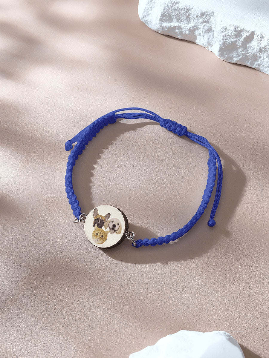 Personalized Pet Portrait Adjustable Braided Bracelet Birthday Gift for Pet Lover - Coolpeacock