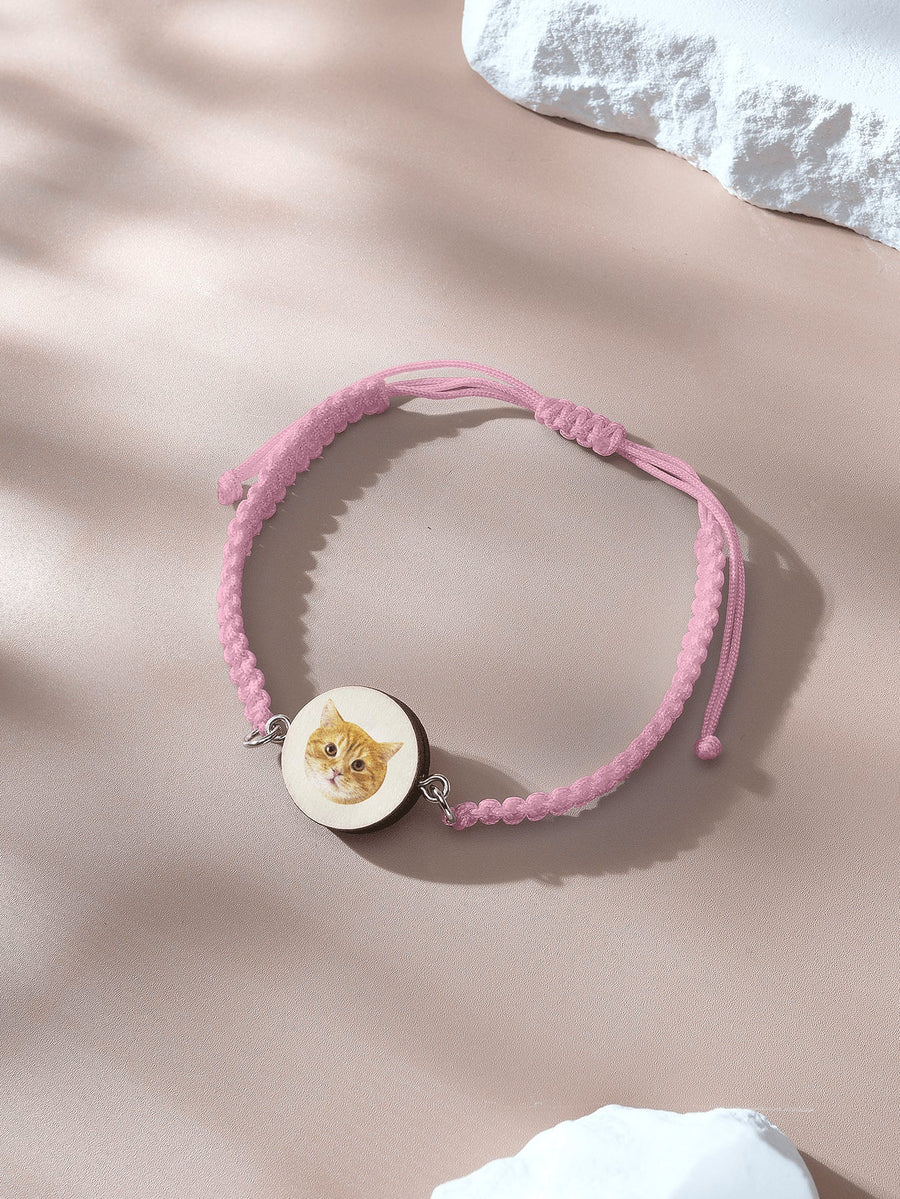 Personalized Pet Portrait Adjustable Braided Bracelet Birthday Gift for Pet Lover - Coolpeacock