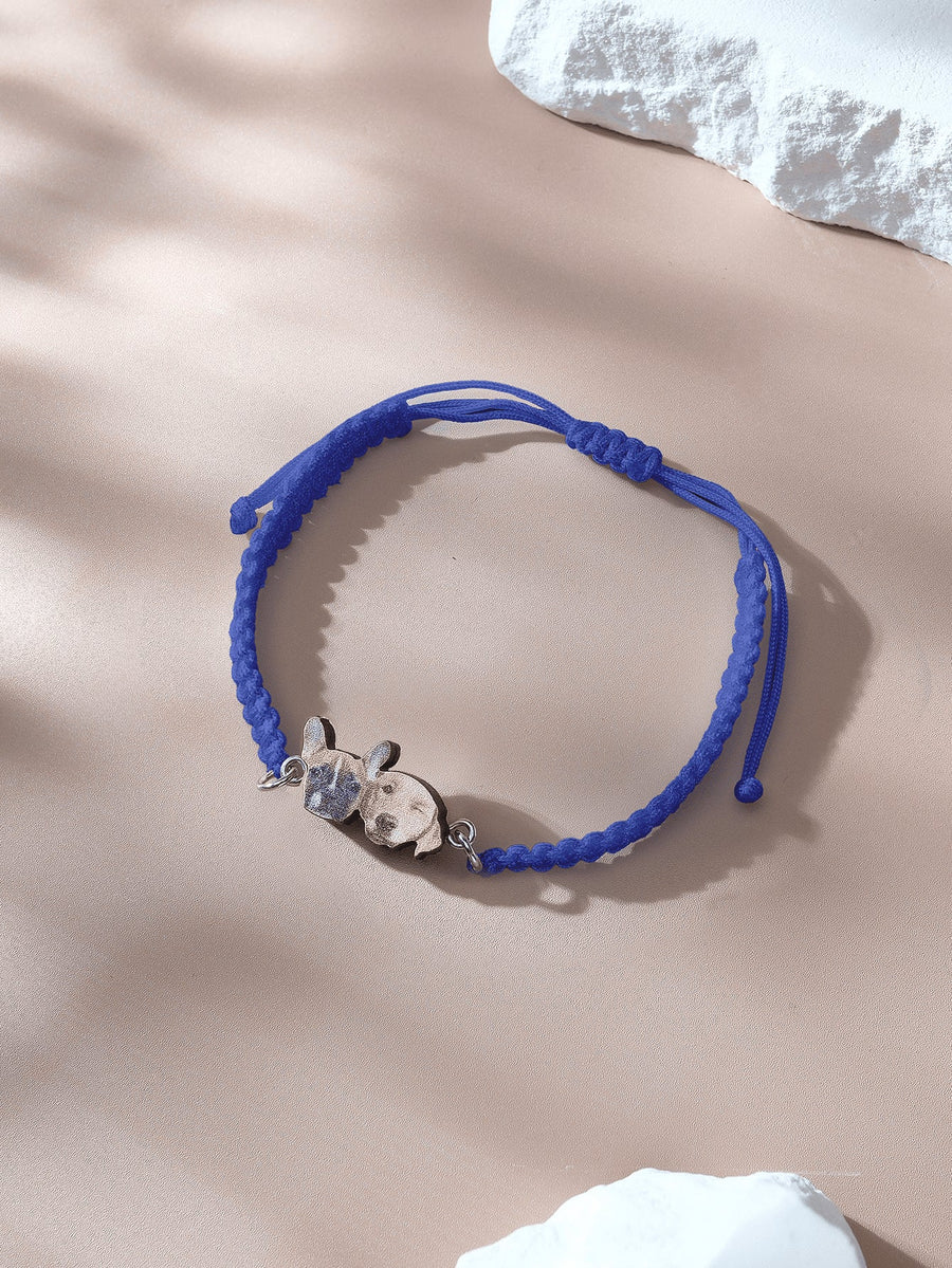 Personalized Pet Portrait Adjustable Braided Bracelet Birthday Gift for Pet Lover - Coolpeacock