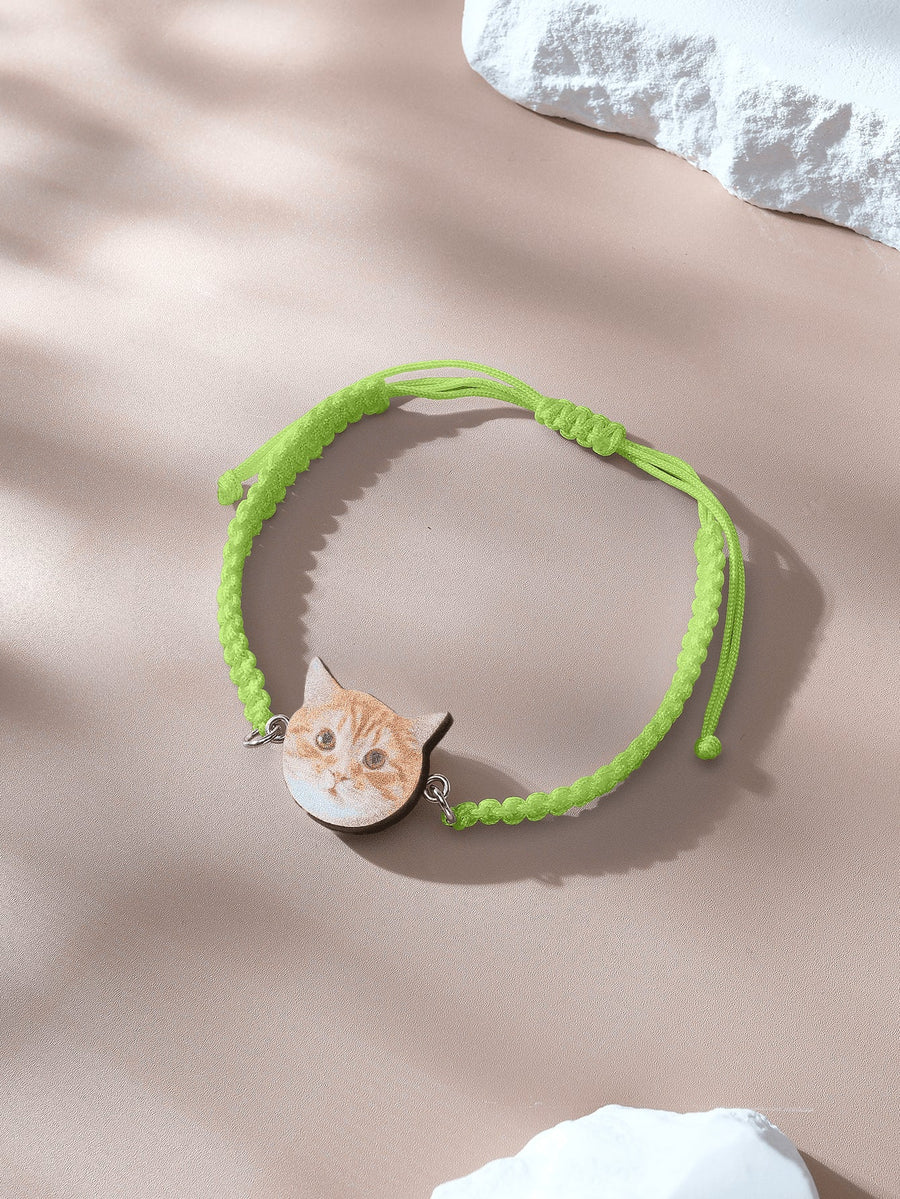 Personalized Pet Portrait Adjustable Braided Bracelet Birthday Gift for Pet Lover - Coolpeacock