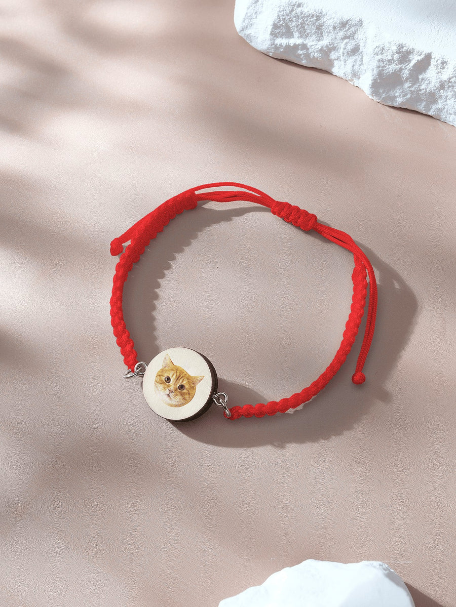 Personalized Pet Portrait Adjustable Braided Bracelet Birthday Gift for Pet Lover - Coolpeacock