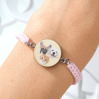 Personalized Pet Portrait Adjustable Braided Bracelet Birthday Gift for Pet Lover - Coolpeacock