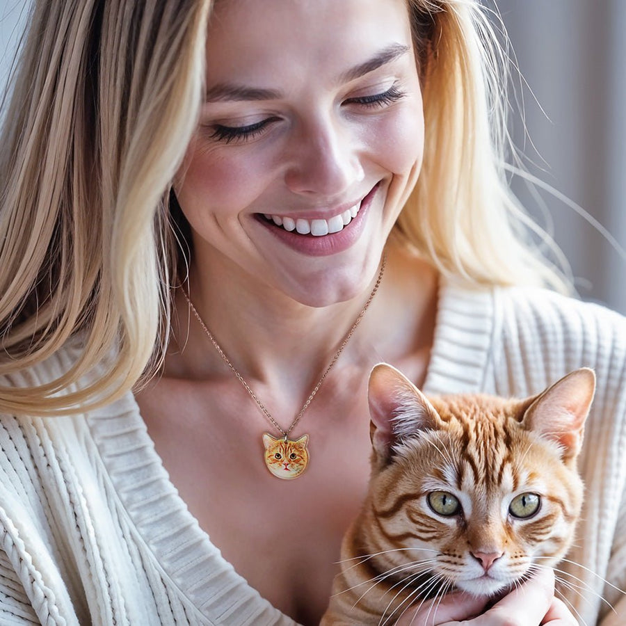 Personalized Pet Portrait Necklace Jewelry Birthday Gift for Pet Lovers - Coolpeacock