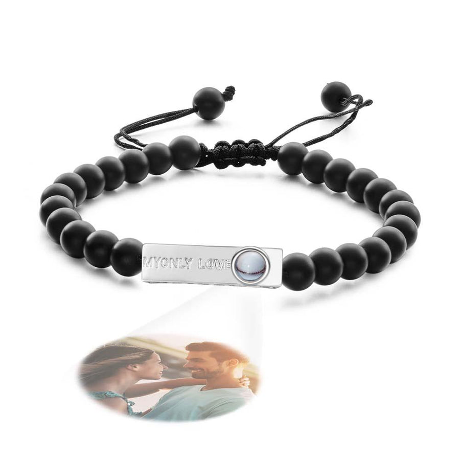 Personalized Photo Projection Beads Bracelet My Only Love Creative Gift For Her - Coolpeacock