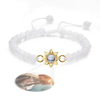 Personalized Photo Projection Beads Bracelet With Sunflower Creative Gift For Her - Coolpeacock