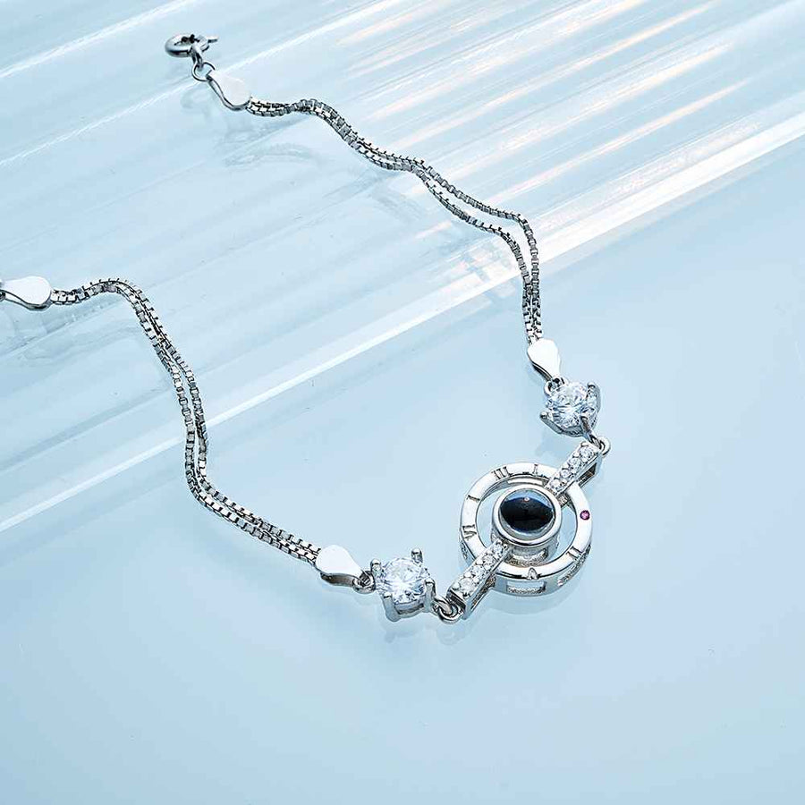 Personalized Photo Projection Bracelet Roman Numerals Elegant Bracelet For Her - Coolpeacock