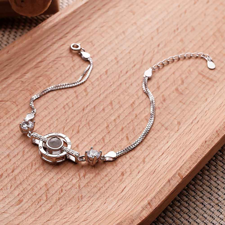 Personalized Photo Projection Bracelet Roman Numerals Elegant Bracelet For Her - Coolpeacock