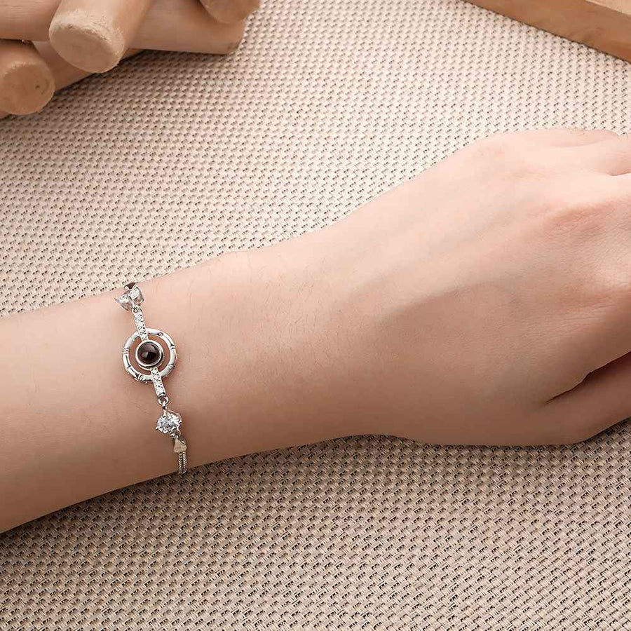 Personalized Photo Projection Bracelet Roman Numerals Elegant Bracelet For Her - Coolpeacock