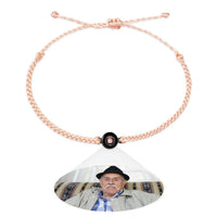 Personalized Photo Projection Couple Bracelet Braided Black Rope Bracelet Gift for Parents and Grandparents - Coolpeacock