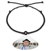 Personalized Photo Projection Couple Bracelet Braided Black Rope Bracelet Gift for Parents and Grandparents - Coolpeacock