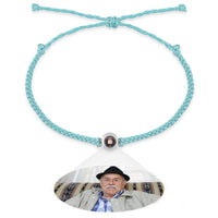 Personalized Photo Projection Couple Bracelet Braided Black Rope Bracelet Gift for Parents and Grandparents - Coolpeacock