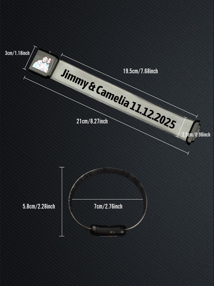 Personalized Photo & Text Glow Bracelets with Photo LED Bracelets Party Supplies for Wedding Birthdays Concerts - Coolpeacock
