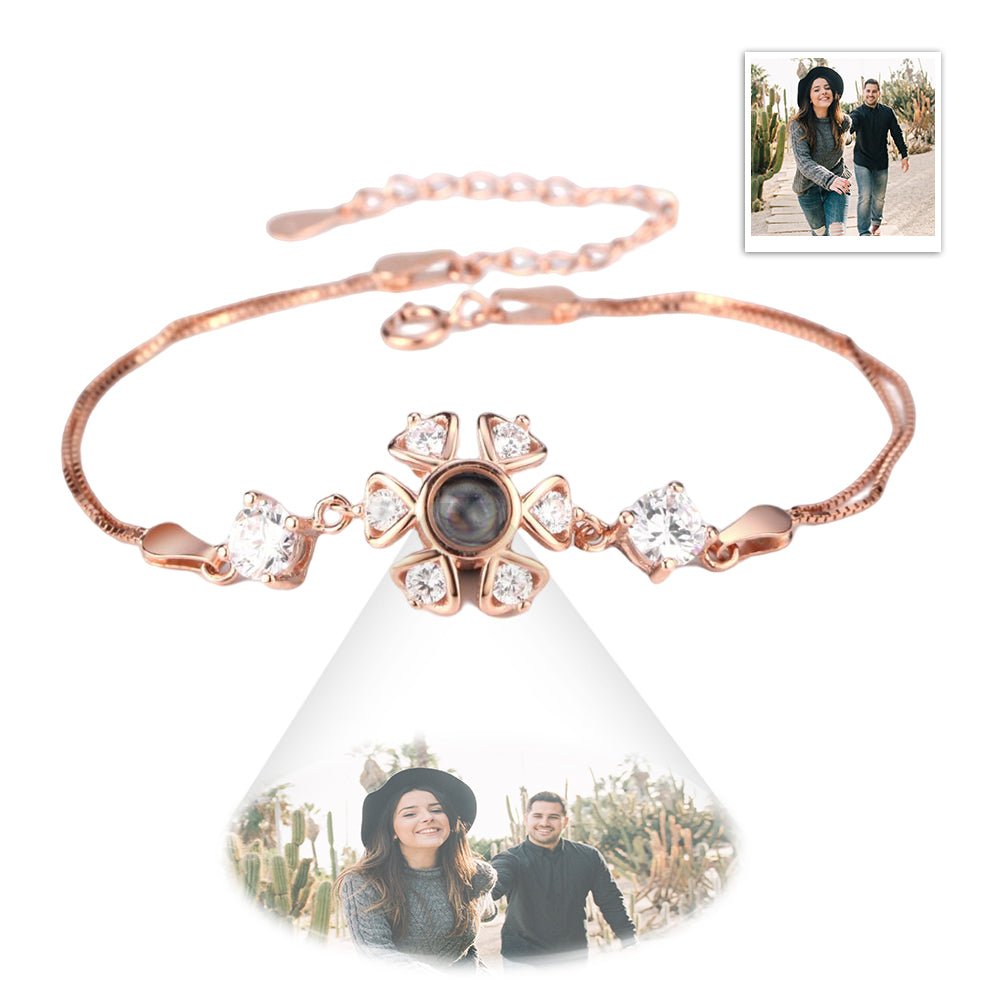Personalized Projection Photo Bracelet with Zircons - Coolpeacock