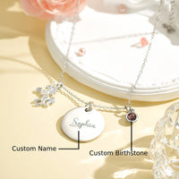 Personalized Unicorn Necklace with Birthstone Name Necklace Birthday Gift for Girls - Coolpeacock