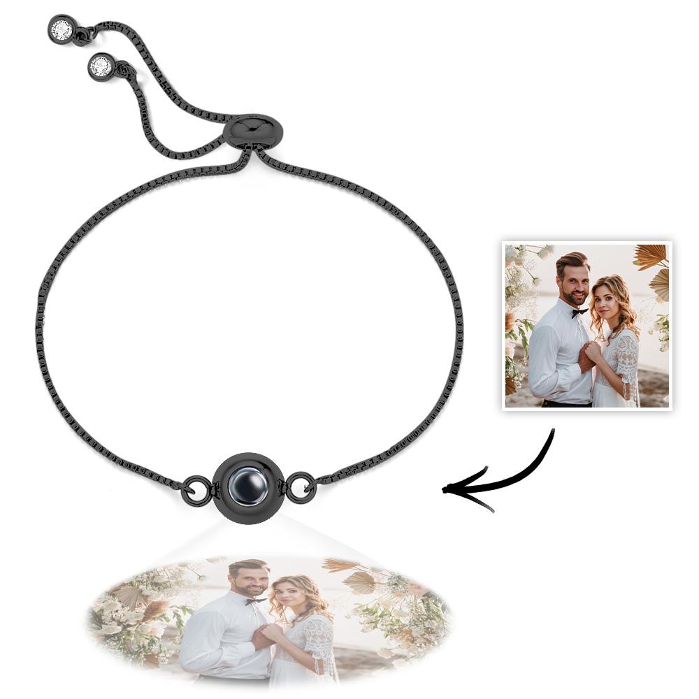 Photo Projection Bracelet Personalized Adjustable Bracelet Sweet Cool Anniversary Gift for Her - Coolpeacock