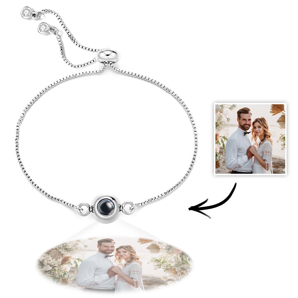 Photo Projection Bracelet Personalized Adjustable Bracelet Sweet Cool Anniversary Gift for Her - Coolpeacock