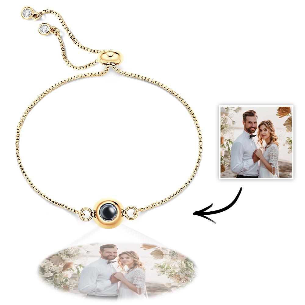 Photo Projection Bracelet Personalized Adjustable Bracelet Sweet Cool Anniversary Gift for Her - Coolpeacock