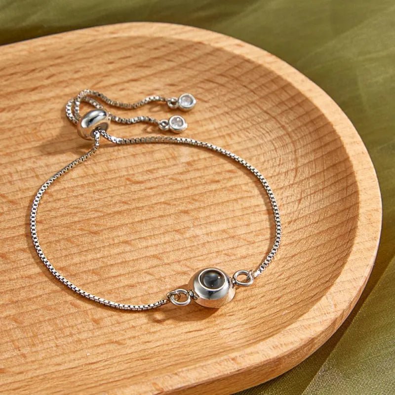 Photo Projection Bracelet Personalized Adjustable Bracelet Sweet Cool Anniversary Gift for Her - Coolpeacock
