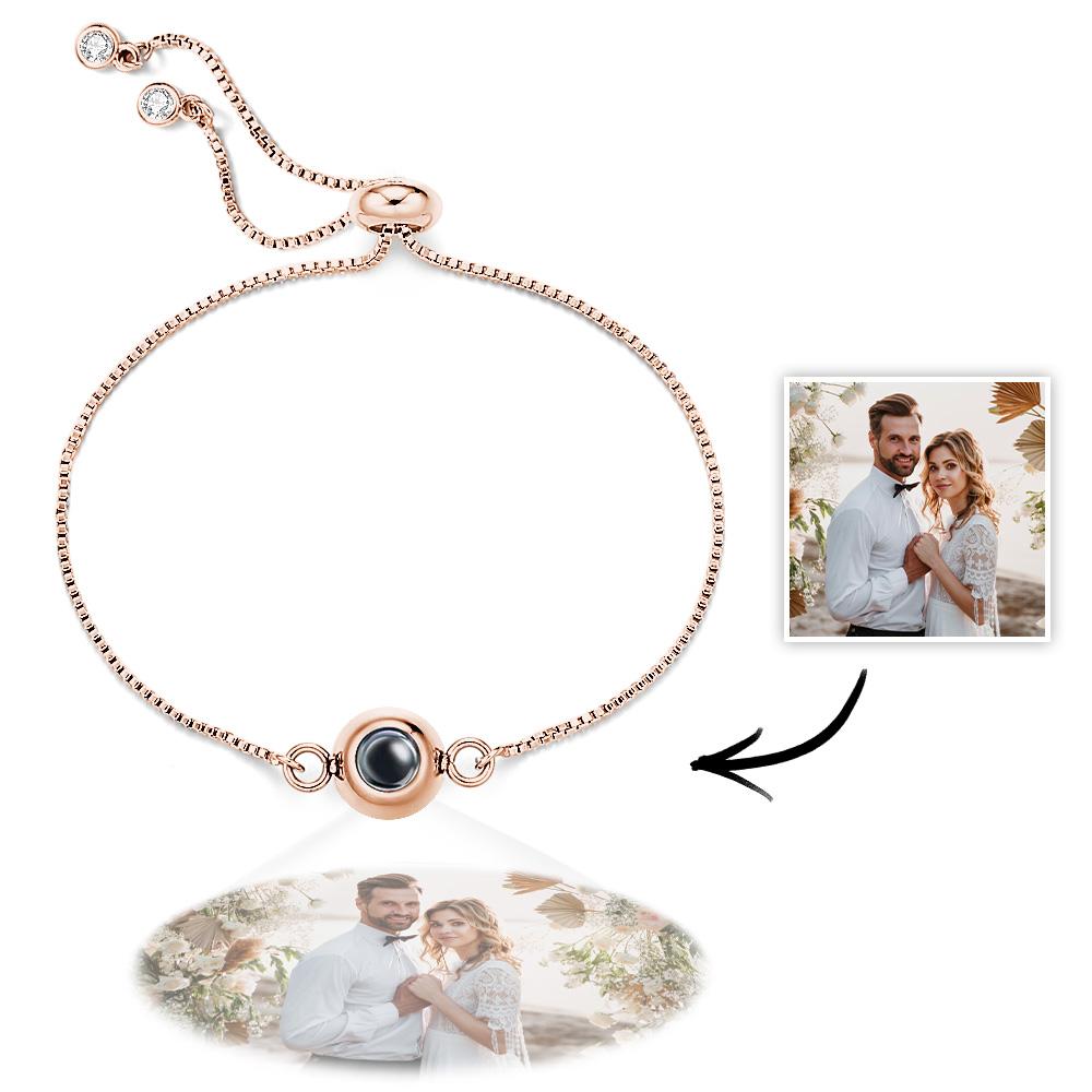 Photo Projection Bracelet Personalized Adjustable Bracelet Sweet Cool Anniversary Gift for Her - Coolpeacock